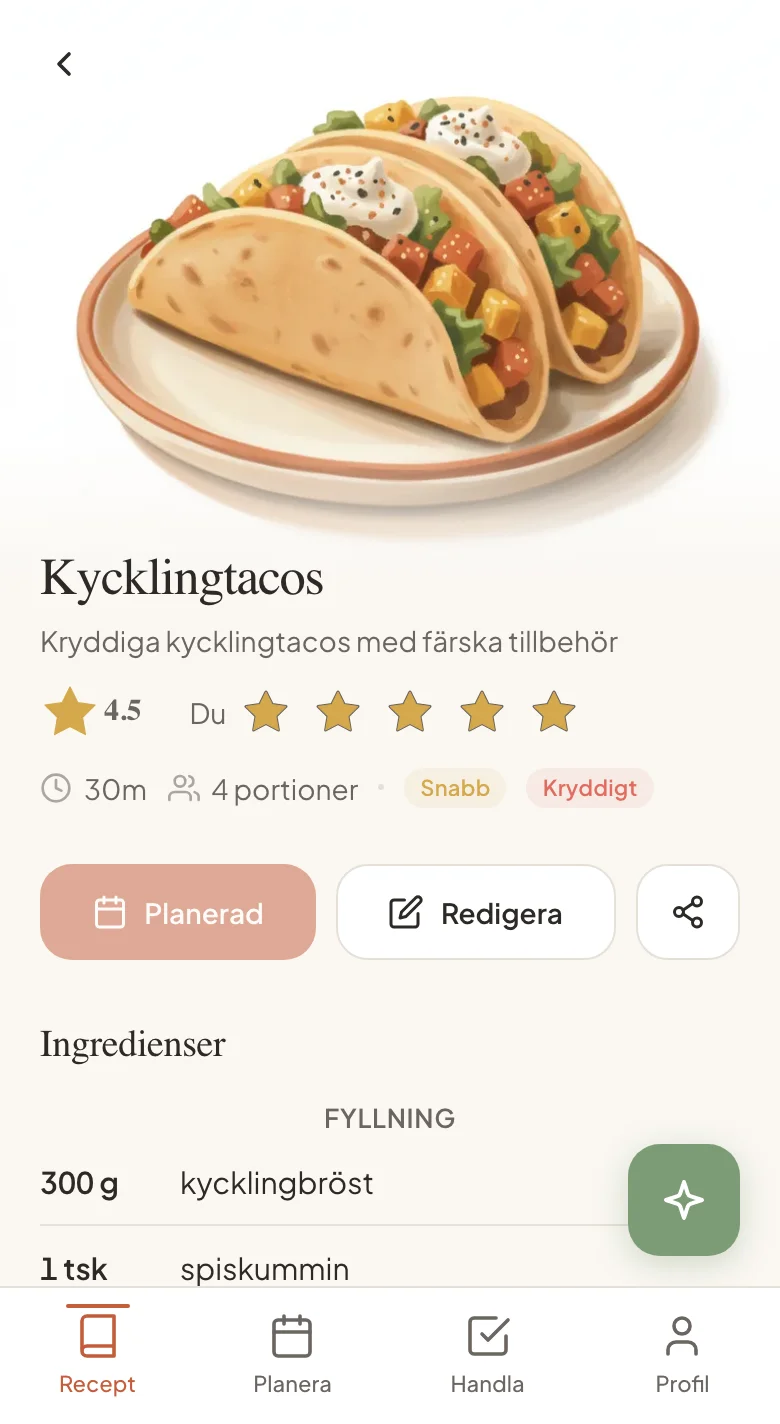 Rädda recepten från skärmbildshögen