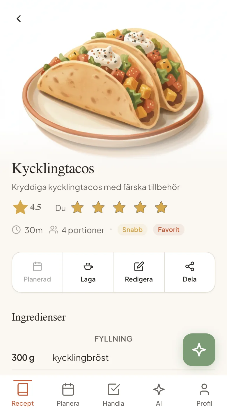 Rädda recepten från skärmbildshögen