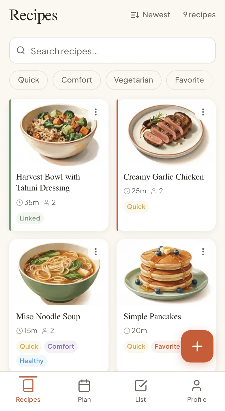Rescue recipes from the screenshot pile