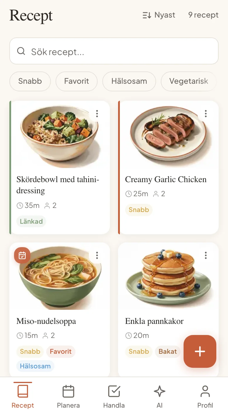 Rädda recepten från skärmbildshögen