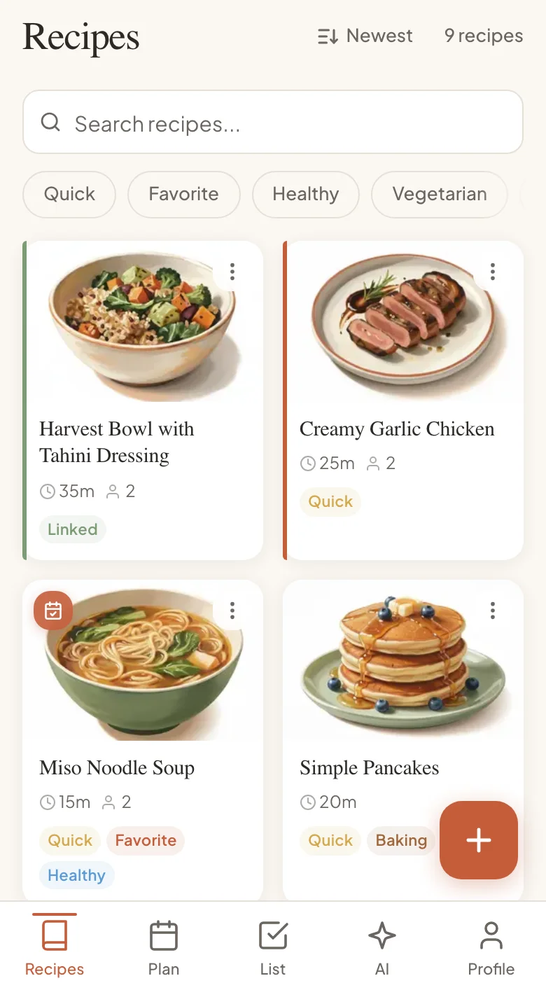Rescue recipes from the screenshot pile